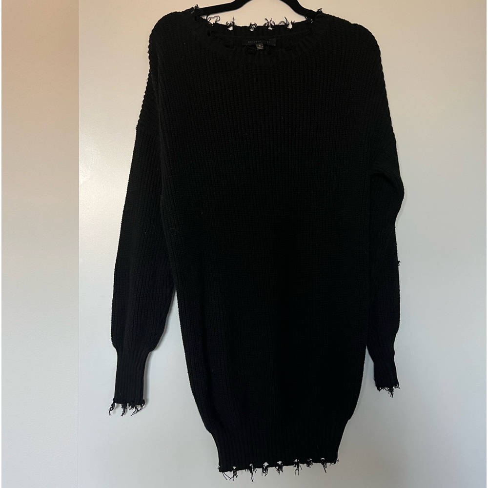 black sweater dress